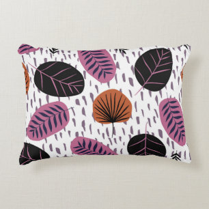 Coussins Décoratifs Feuilles tropicaux, motif sans couture branché.