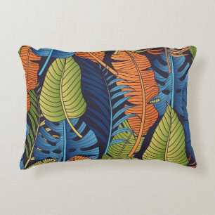 Coussins Décoratifs Feuilles tropicaux, motif sans couture fleurie.