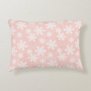 Coussins Décoratifs Flambeau de neige rose Fête de Noël Fille Feminine