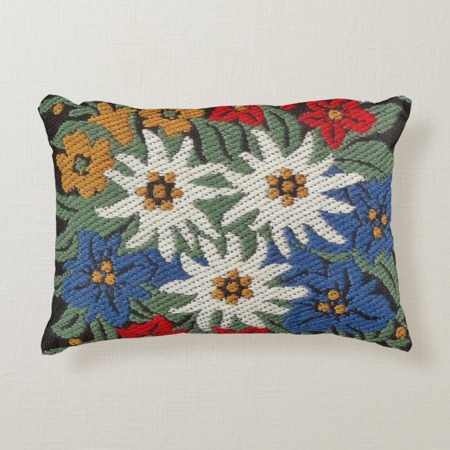 Coussins Décoratifs Fleur alpine suisse d'edelweiss (Devant)