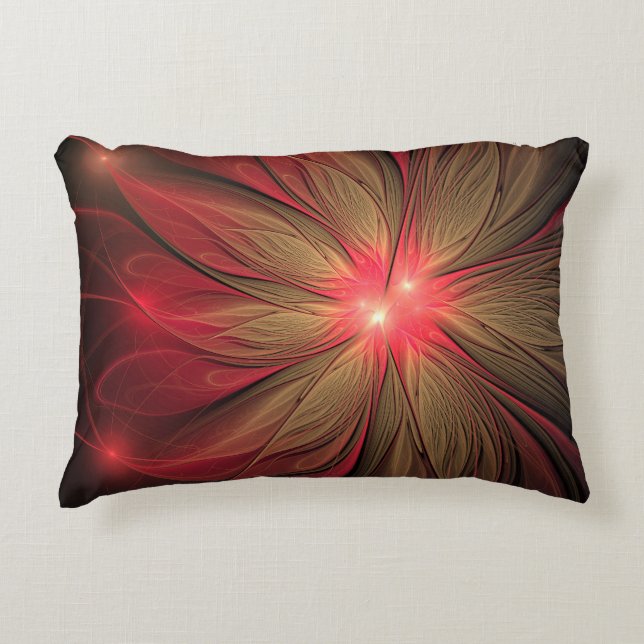 Coussins Décoratifs Fleur fractale de fansy rouge (Devant)