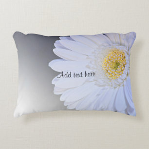 Coussins Décoratifs Fleur Gerbera blanche, personnalisable