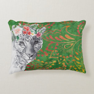 Coussins Décoratifs Fleur Léopard Jungle Batik