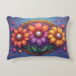 Coussins Décoratifs Fleur Luxueuse Avec Cadre Orné