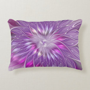 Coussins Décoratifs Fleur violette rose Passion Abstrait Art fractal