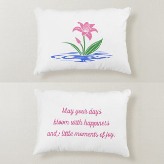 Coussins Décoratifs Fleurir de bonheur | Citation Inspirante Florale