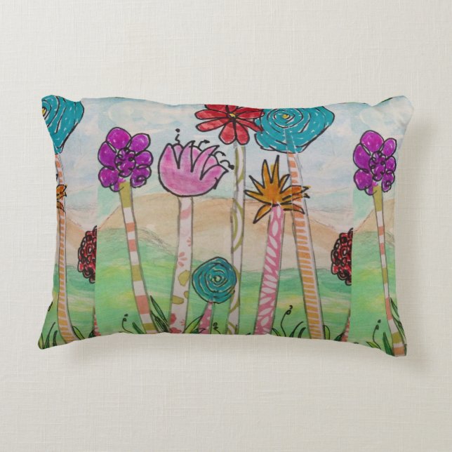 Coussins Décoratifs Fleurs amusantes (Dos)