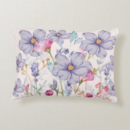 Coussins Décoratifs Fleurs d'aquarelle pastel mignonne rose