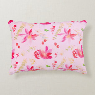 Coussins Décoratifs Fleurs d'aquarelle rose vif