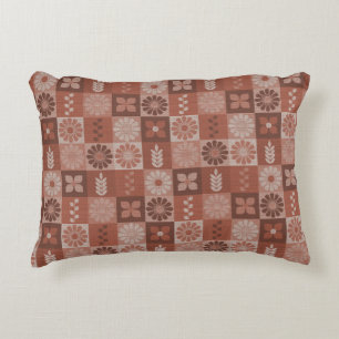 Coussins Décoratifs Fleurs de Burlap Brown rustique Feuille Accent Cou