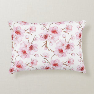 Coussins Décoratifs Fleurs de cerisier rose blanc