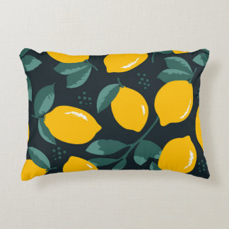 Coussins Décoratifs Fleurs de citrons, Texture d'été Vintage.