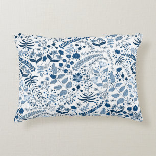 Coussins Décoratifs Fleurs de saumon bleu classique Belle