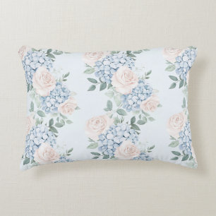 Coussins Décoratifs Fleurs roses bleues romantiques 