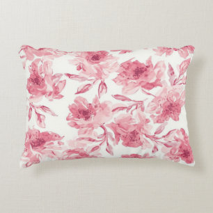 Coussins Décoratifs Fleurs Roses Clair de Style Aquarelle Floral Airy