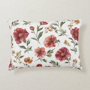 Coussins Décoratifs Fleurs Rouges Rayures