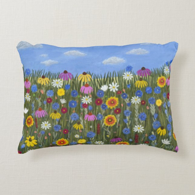Coussins Décoratifs Fleurs sauvages avec marguerites (Devant)