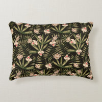 Fleurs tropicales et verdure Noir
