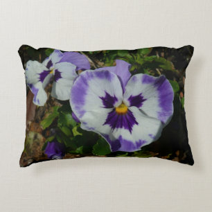 Coussins Décoratifs Floral Purple and White Pansies