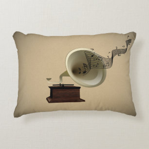 Coussins Décoratifs Flux de musique du Gramophone