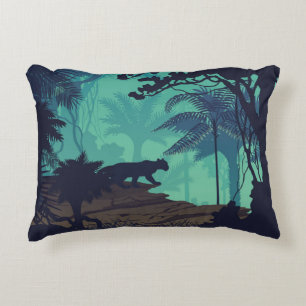 Coussins Décoratifs Forêt tropicale, arrière - plan du soir jaguar.