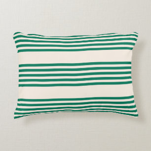 Coussins Décoratifs Forêt vert et beige cinq bandes motif