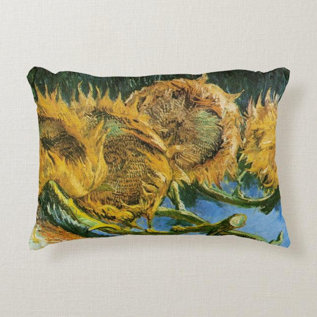 Coussins Décoratifs Four Cut Sunflowers par Vincent van Gogh (Devant)