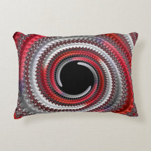 Coussins Décoratifs Fractale Abstraite, rouge et noire