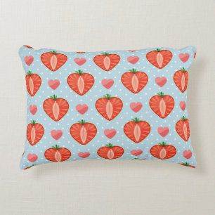 Coussins Décoratifs Fraises de Coeur avec Pois Et Coeurs