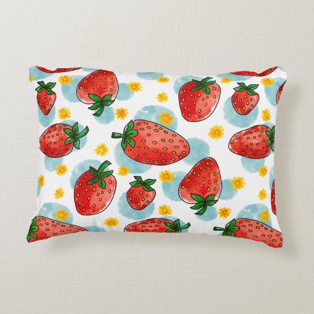Coussins Décoratifs Fraises et marguerites (Dos)