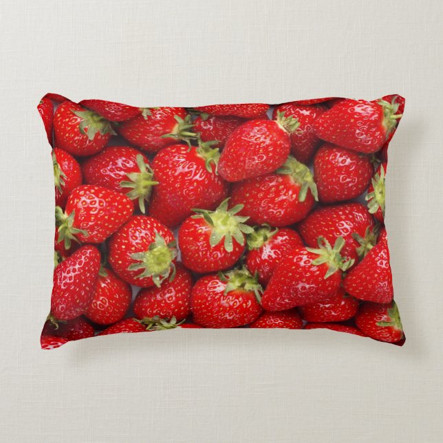 Coussins Décoratifs Fraises rouges brillantes (Devant)