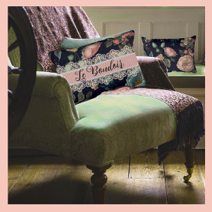 Coussins Décoratifs French Chic Le Boudoir Noir Vintage Roses en dente