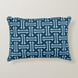 Coussins Décoratifs Frette d'art déco, indigo et bleu de ciel chinois