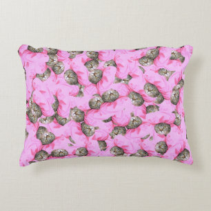 Coussins Décoratifs Funny Motif de chat rose