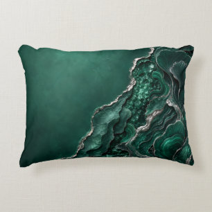 Coussins Décoratifs Géode d'émeraude et de malachite Art abstrait Ca