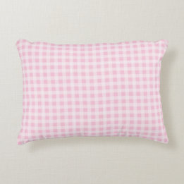 Coussins Décoratifs Gingham à carreaux rose pastel