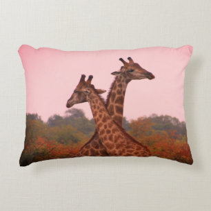 Coussins Décoratifs Girafe au ciel rose