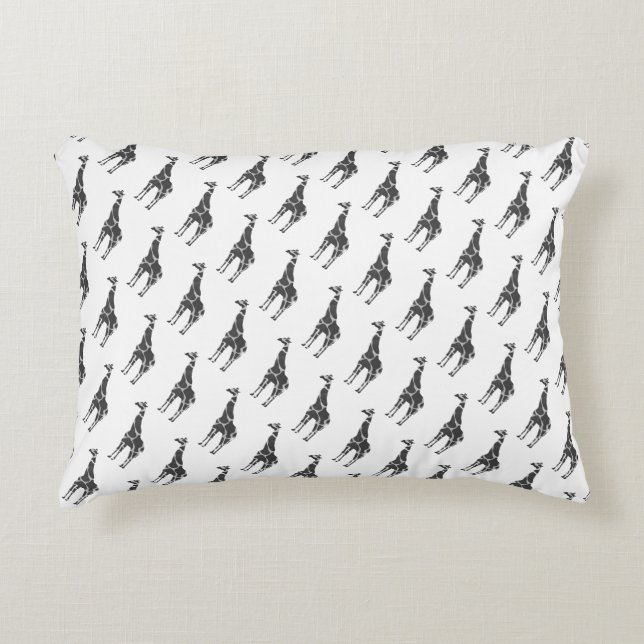 Coussins Décoratifs Giraffe Silhoutte noir et gris (Devant)