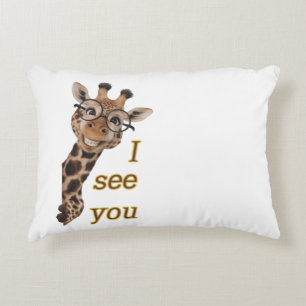 Coussins Décoratifs Giraffe.Text.Je vous vois