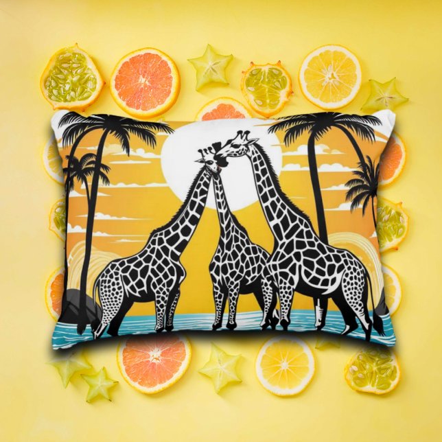 Coussins Décoratifs Giraffes sur la plage (Créateur téléchargé)
