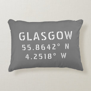 Coussins Décoratifs Glasgow Écosse Latitude & Longitude