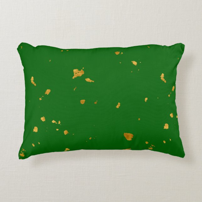 Coussins Décoratifs Gold Flakes sur Emerald Green (Devant)