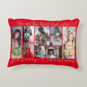 Coussins Décoratifs Gold Trendy Family Joyeux Noël Photo Collage