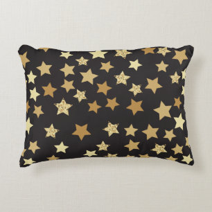 Coussins Décoratifs Golden Stars du Black Background