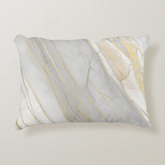 Coussins Décoratifs Golden Veined Carrara Marble Texture (Devant)