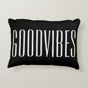 Coussins Décoratifs Good Vibes Personnalisable Noir Et Blanc