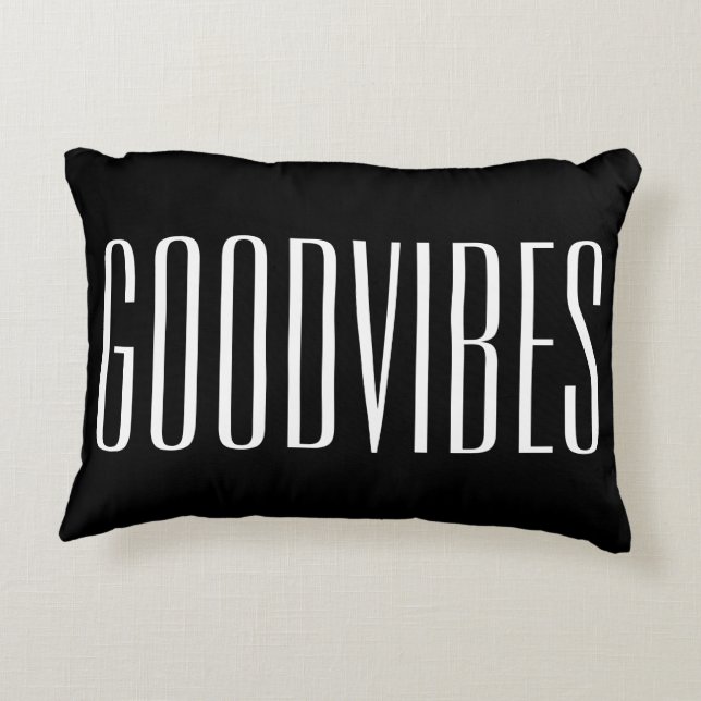 Coussins Décoratifs Good Vibes Personnalisable Noir Et Blanc (Dos)