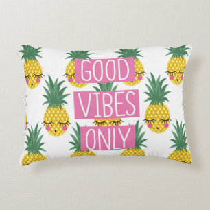 Coussins Décoratifs Good Vibes Pineapples Motif d'été