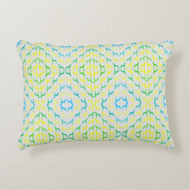 Coussins Décoratifs Grand Dane Motif Vert Jaune (Devant)
