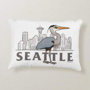 Coussins Décoratifs Grand Héron bleu de Seattle City Bird
